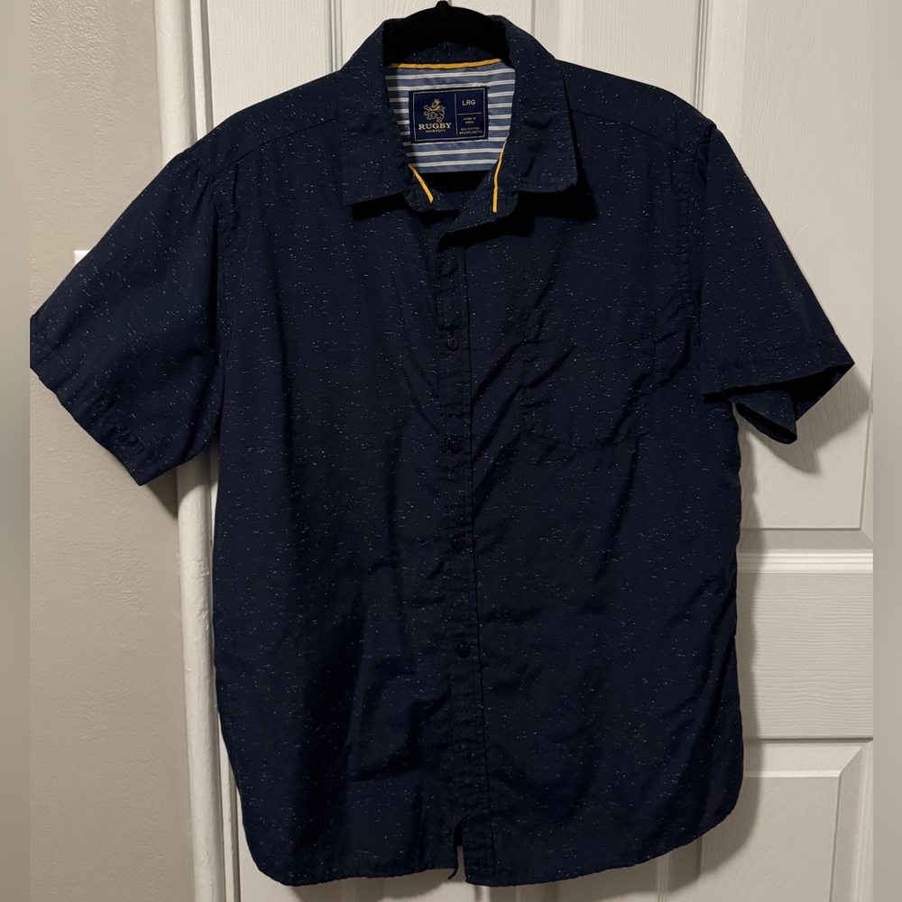 Rugby Navy Blue Men's Button-Up Shirt